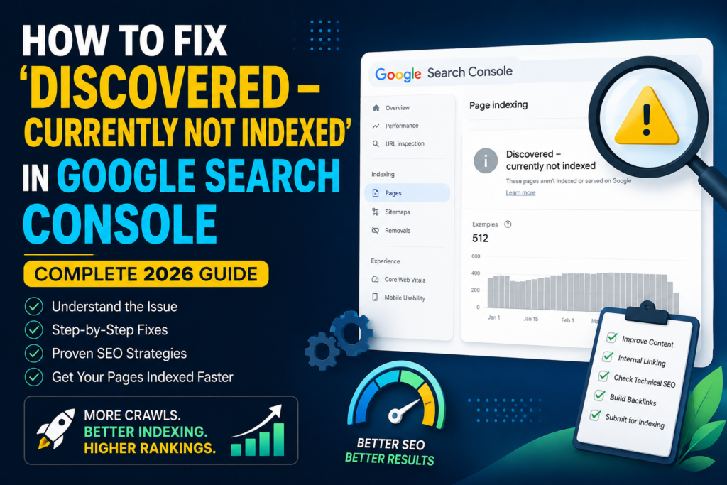 How to Fix 'Discovered – Currently Not Indexed' in Google Search Console (Complete 2026 Guide) | Growtechmedia
